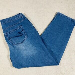 Just My Size Straight Leg Jeans Womens 16W Blue Mid Wash Denim Stretch